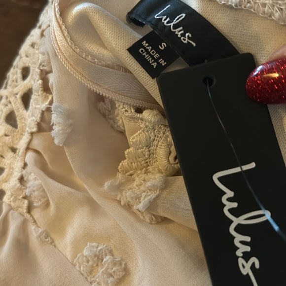 LULU'S Lust or Love Cream Embroidered Lace Long Sleeve Dress - Picture 6 of 8